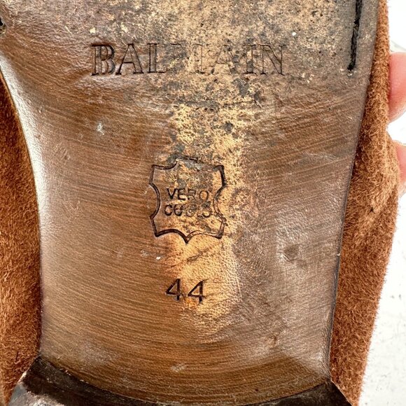 Balmain Men Size 44 US 11 Brown Suede Tassel Slip On Loafer Dress Shoe - Picture 10 of 12